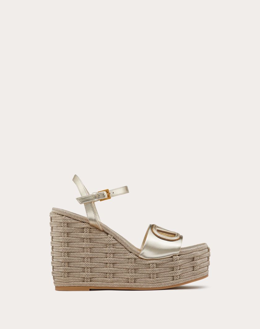 VLOGO CUT-OUT WEDGE SANDAL IN LAMINATED NAPPA LEATHER 110MM - Image 6